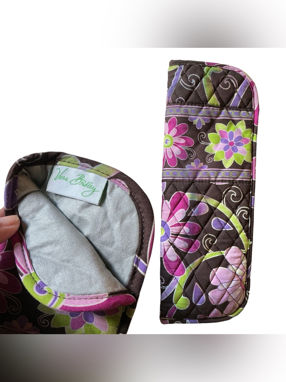 Vera Bradley Purple Punch Styling Tool Storage Case Curling Flat Iron Heat Resis